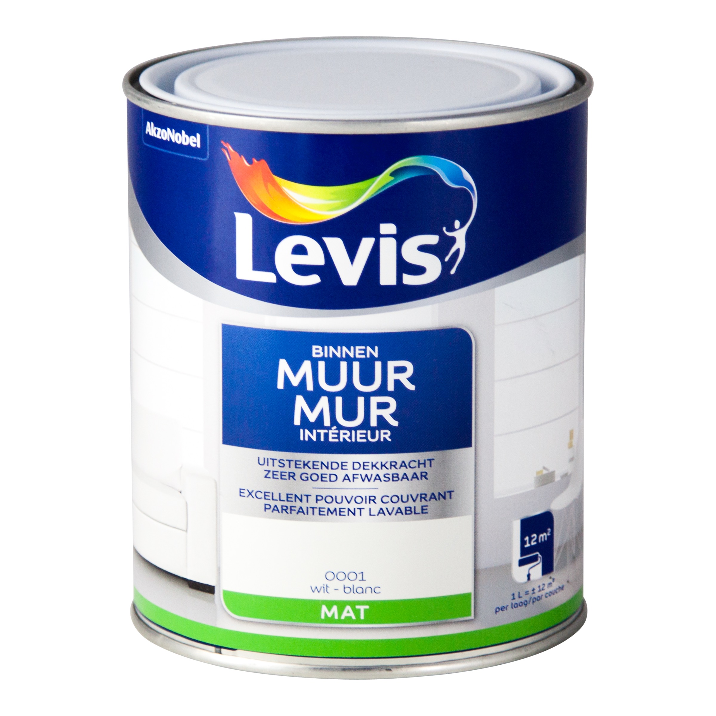 MUURVERF MUR BINNEN MAT WIT 1 L