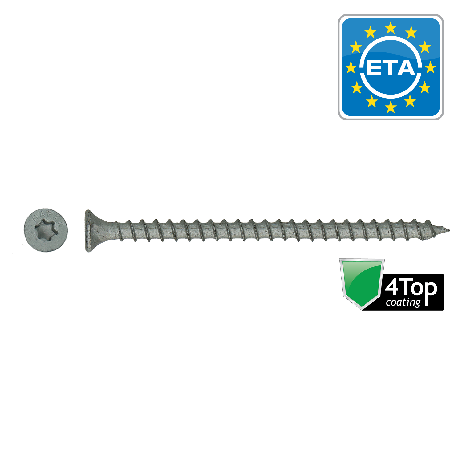 UNIVERSELE HOUTSCHROEVEN HAPAX VERZONKEN KOP T20 Ø3,5XL16MM 4TOP - 200 ST