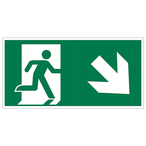 PICTOGRAMME SORTIE DE SECOURS EN BAS A DROITE 15X30CM