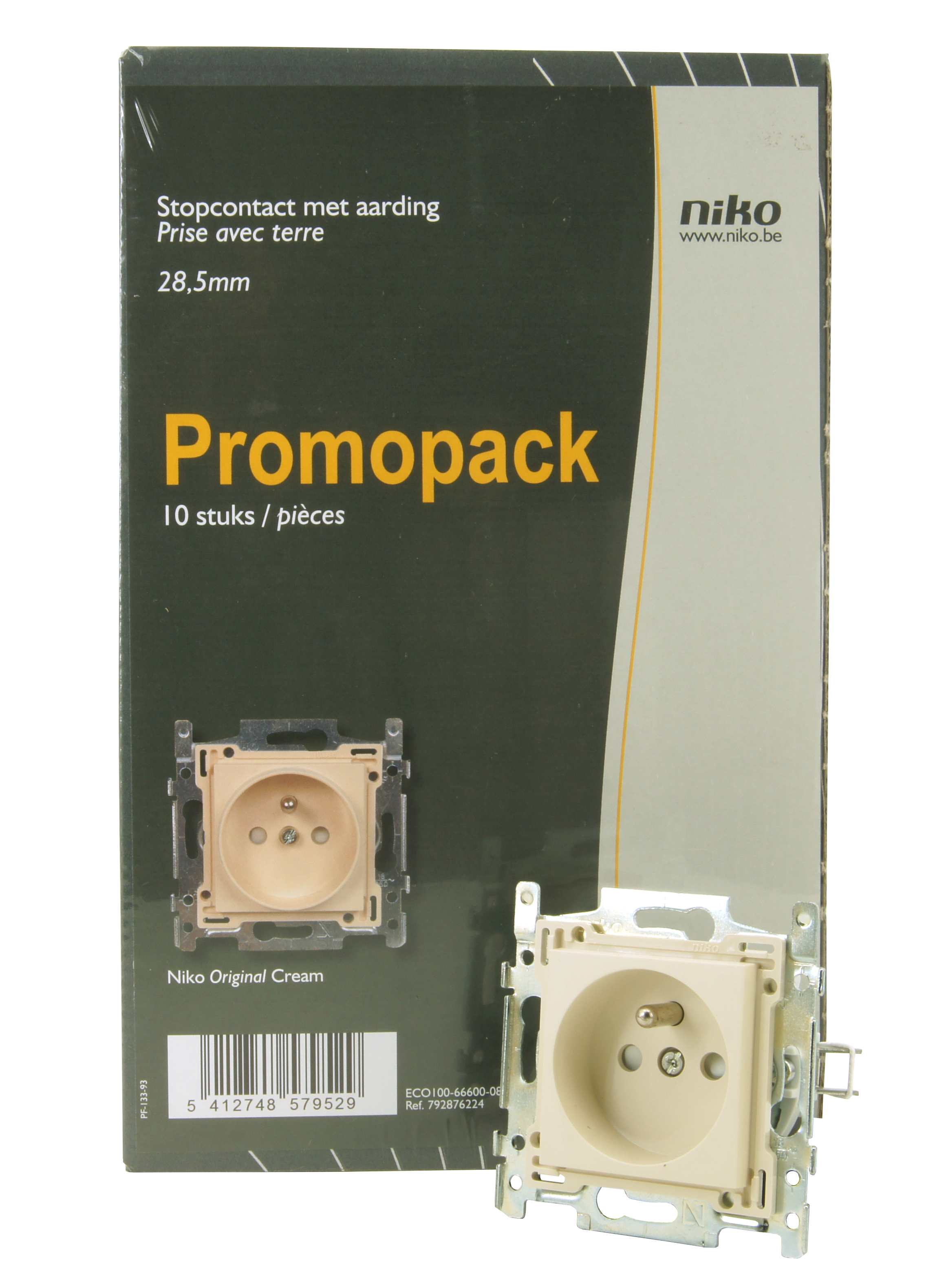 Stopcontact +a 28.5mm Original Cream - Ecopack 10st