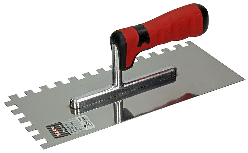Getande Rvs Plakspaan Softgrip 120x280mm Vertanding 10x10mm