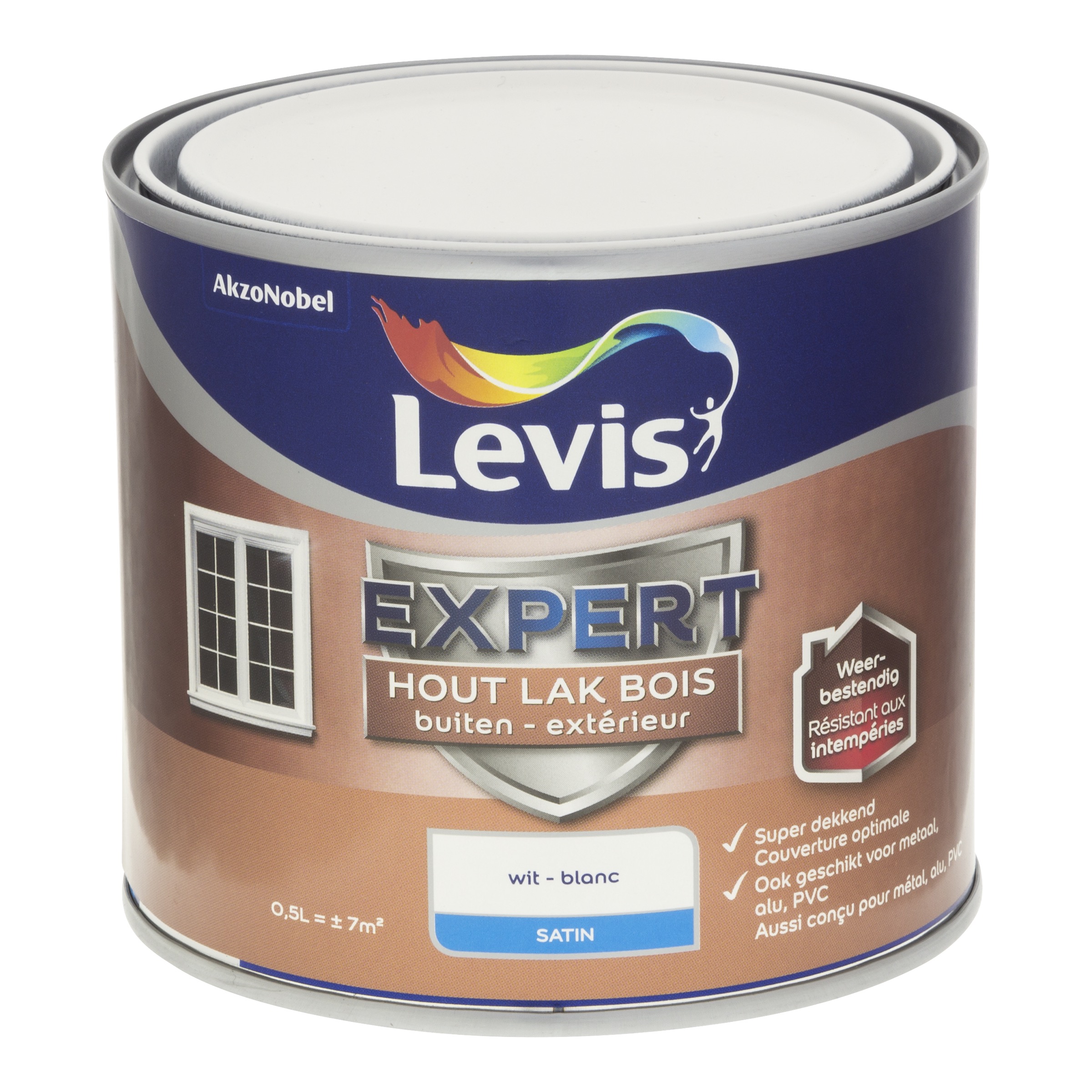 LAK EXPERT HOUT BUITEN SATIN 500 ML WIT