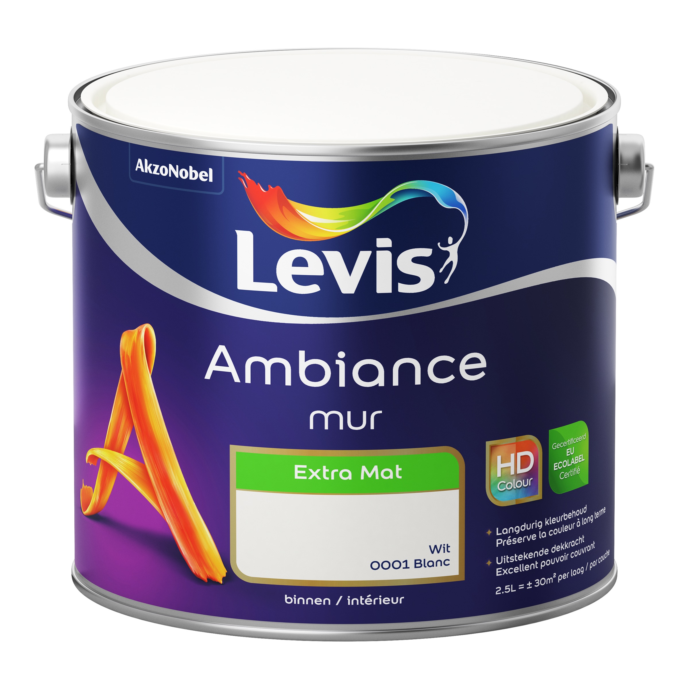 MUURVERF AMBIANCE MUR EXTRA MAT WIT 2,5 L