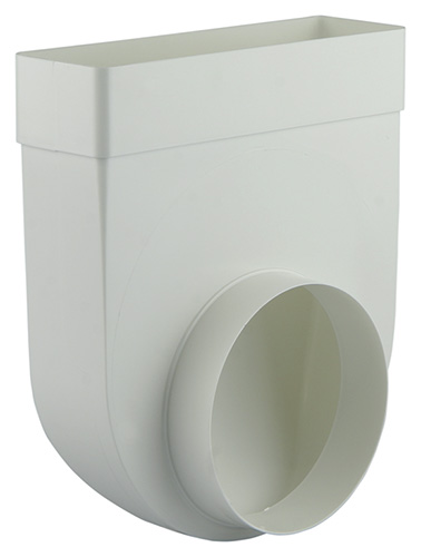 Hoekverbinding 90° Rechthoekig/rond 7017 Wit ø 125mm Pvc