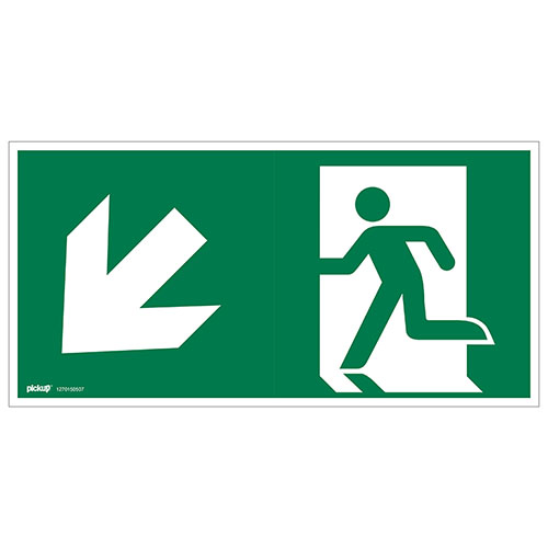 PICTOGRAM 15X30CM VLUCHTWEG TRAP AF LINKS
