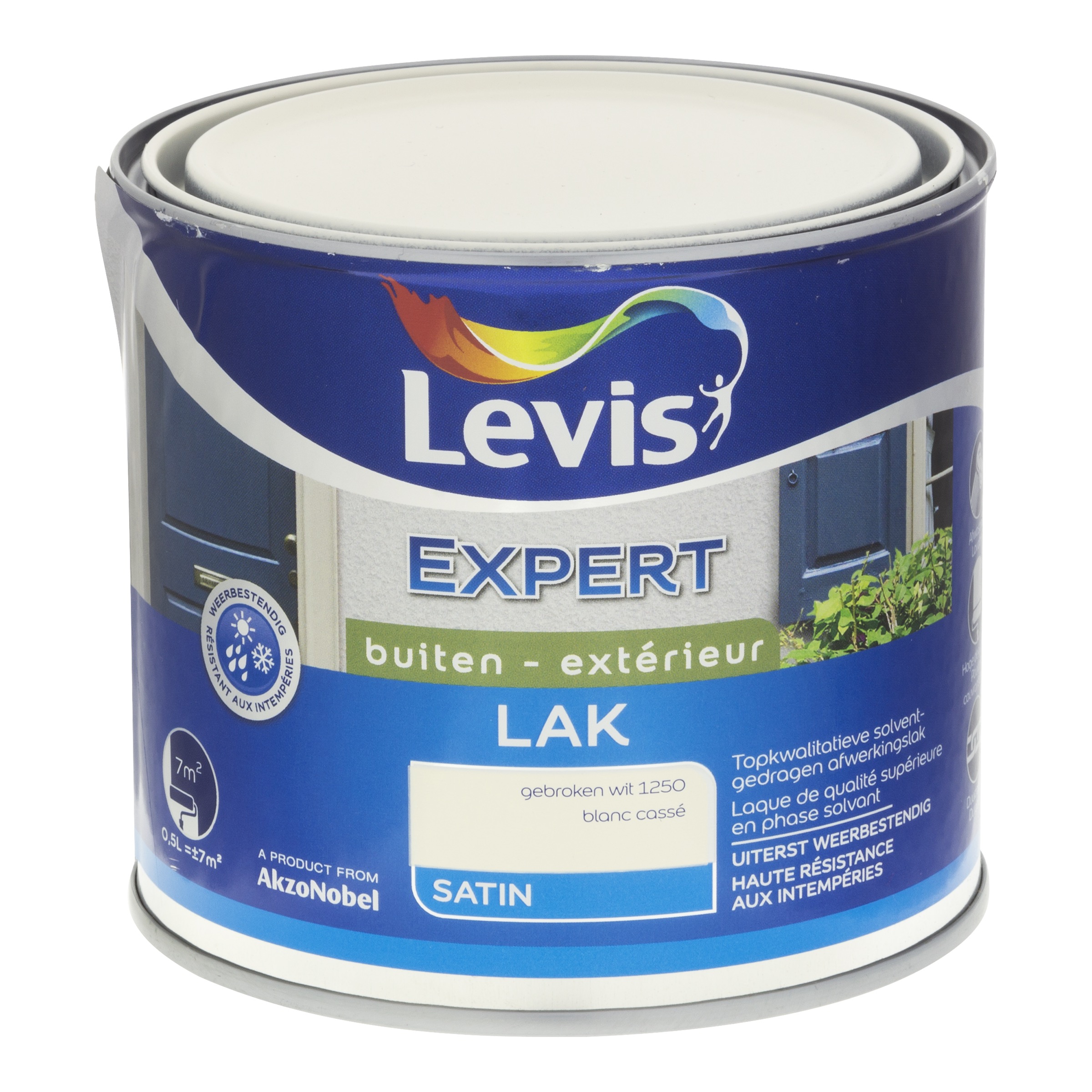 Lak Expert Hout Buiten Satin 500 Ml Gebroken Wit