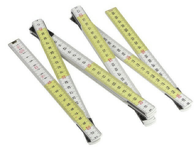 Dubbele Vouwmeter Hout Wit/geel