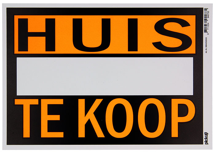 AFFICHE ''HUIS TE KOOP'' 33X23CM