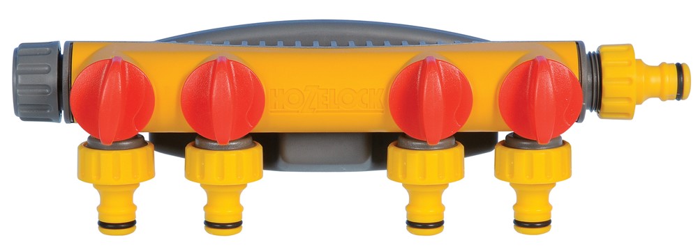 Hozelock 4-weg waterverdeler inclusief 4 x slangstuk 1/2.