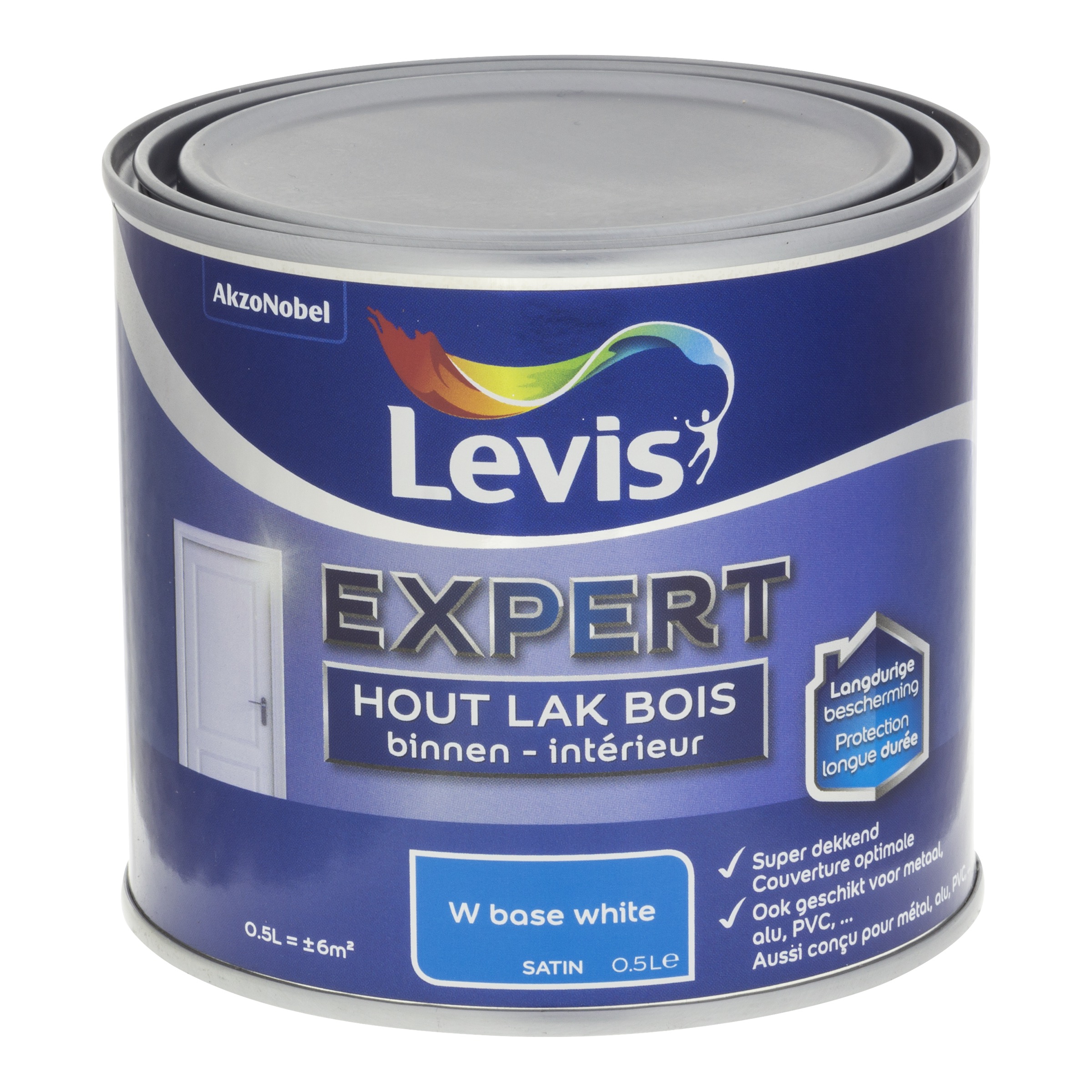 LAK EXPERT HOUT BINNEN SATIN MIX 500 ML WHITE