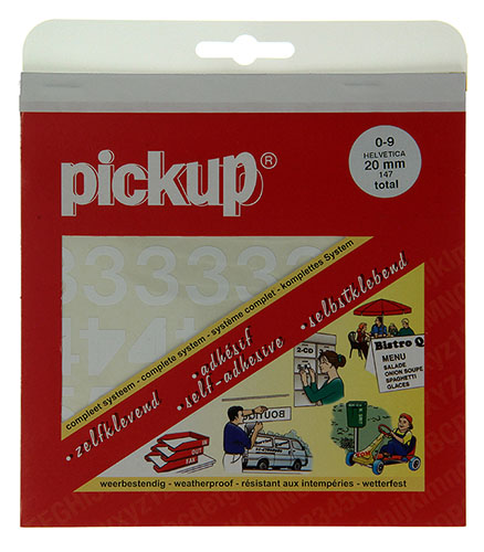 ZELFKLEVENDE CIJFERS 0-9  WIT 20MM