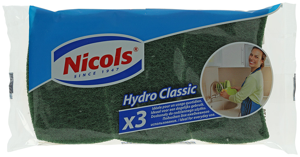 SCHUURSPONS HYDRO CLASSIC GROEN - 3 STUKS