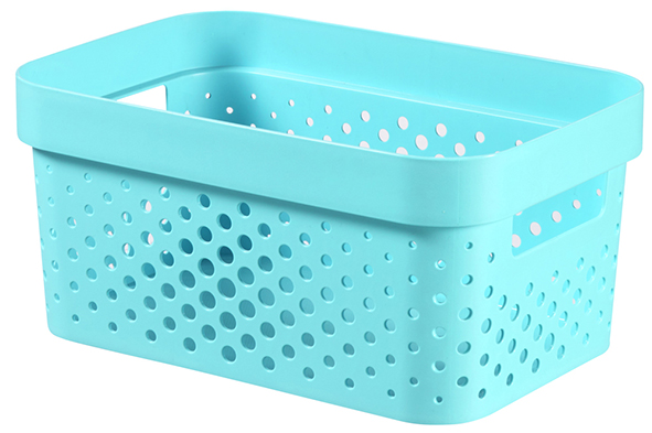 Mand Infinity Box 4.5l Dots Blauw 26x18xh12cm