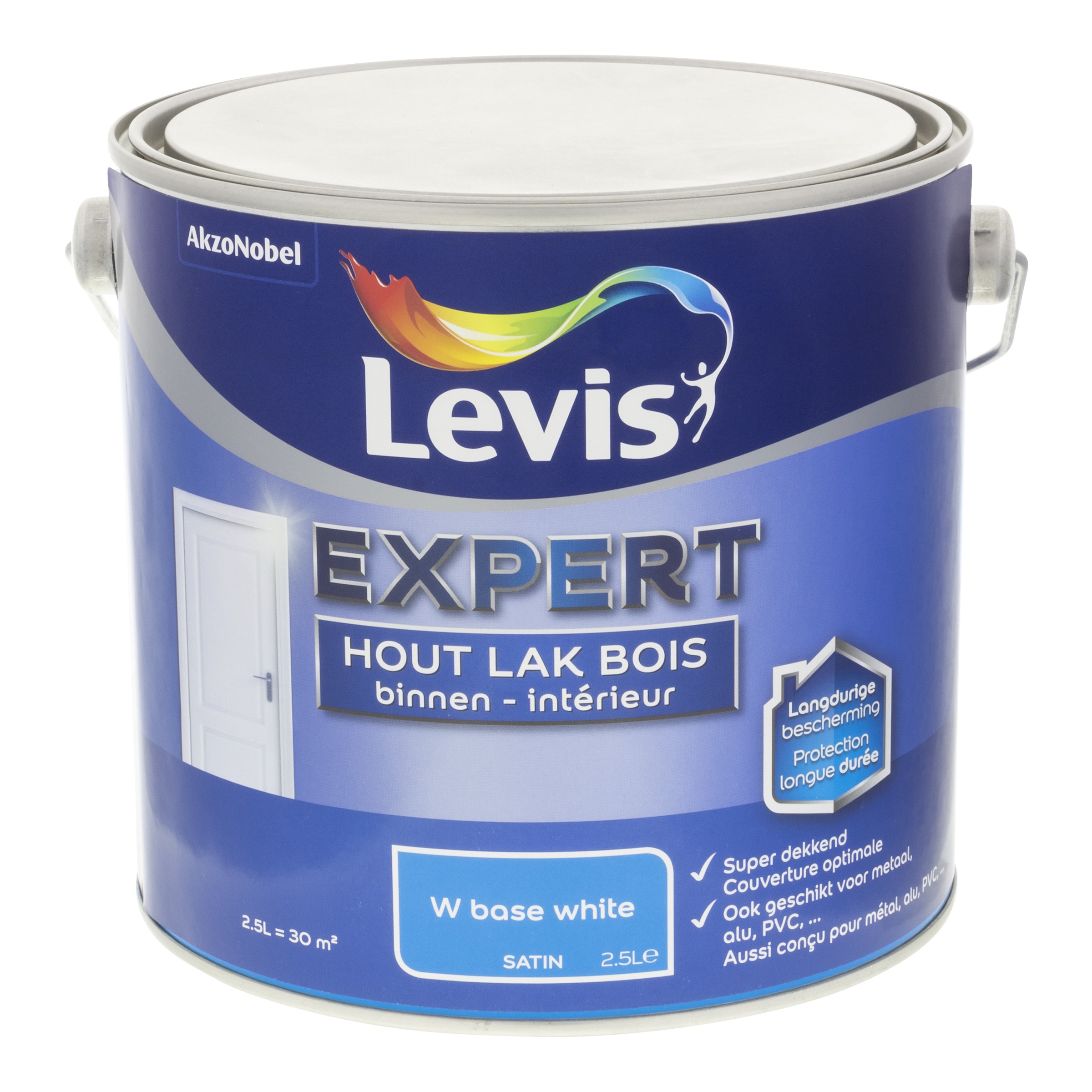 LAK EXPERT HOUT BINNEN SATIN MIX 2,5 L WHITE