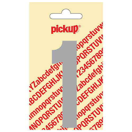 CIJFER 1 ZELFKLEVEND 90MM LICHT GRIJS