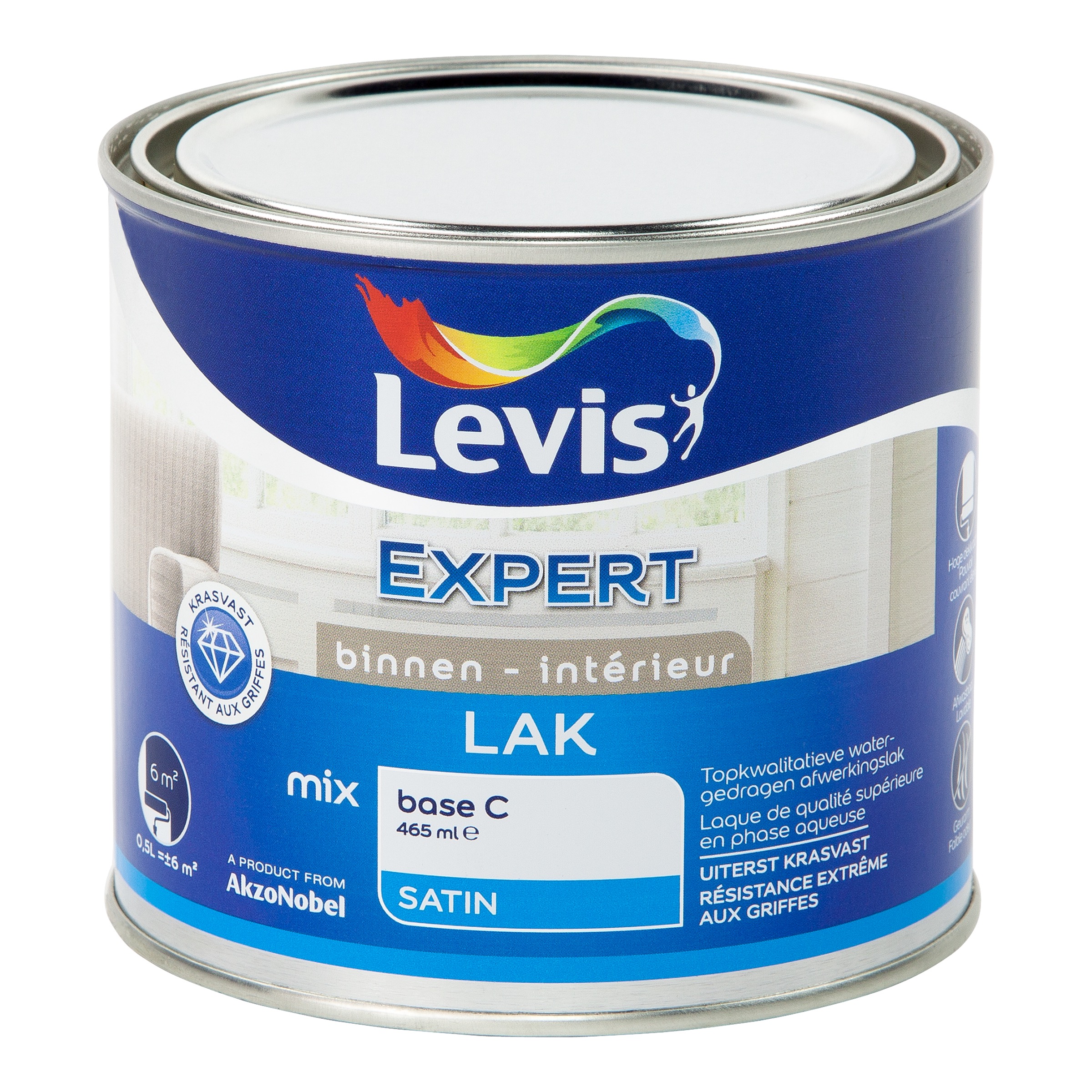 LAK EXPERT HOUT BINNEN SATIN MIX 500 ML CLEAR