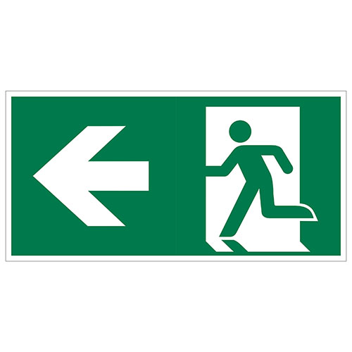 PICTOGRAM 15X30CM VLUCHTWEG LINKSAF