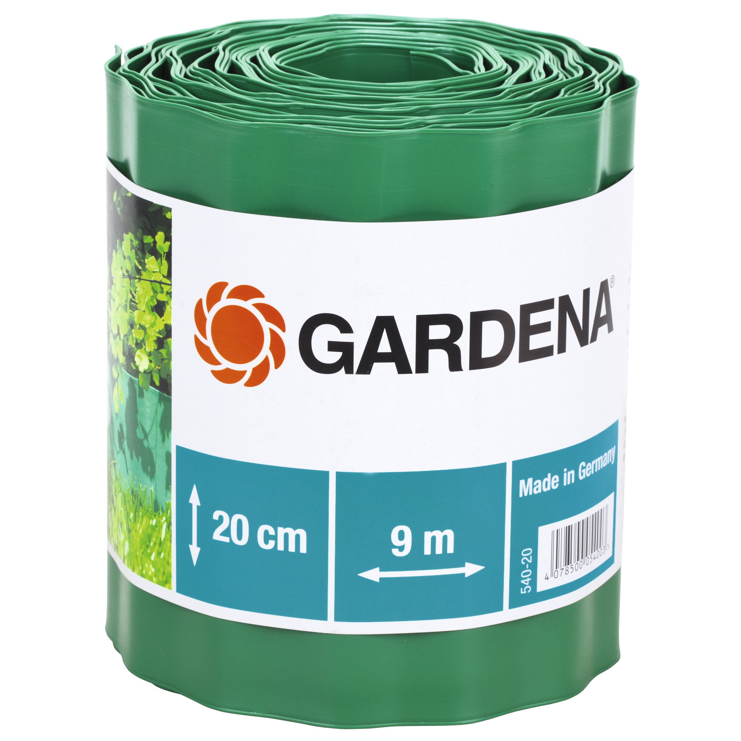 Tuinrand Groen Kunststof 9m-20cm