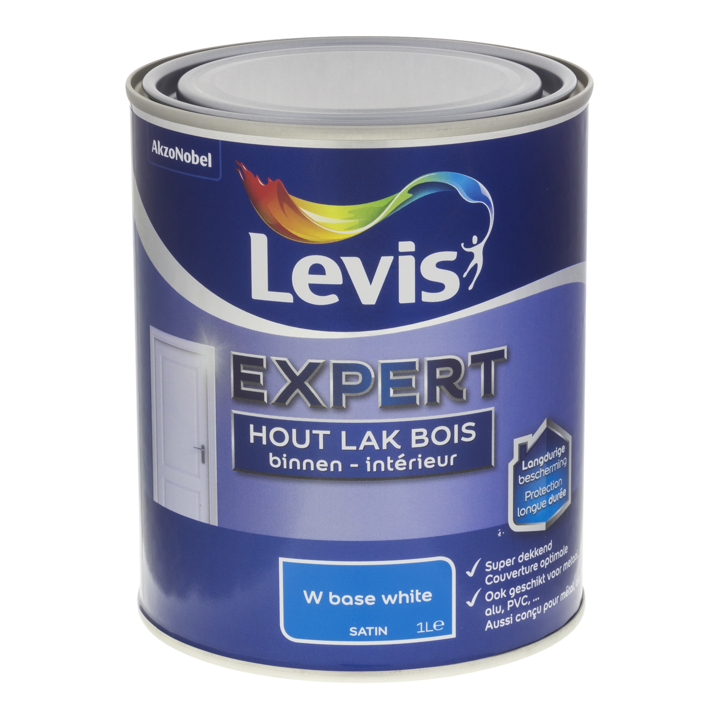 LAK EXPERT HOUT BINNEN SATIN MIX 1 L WHITE