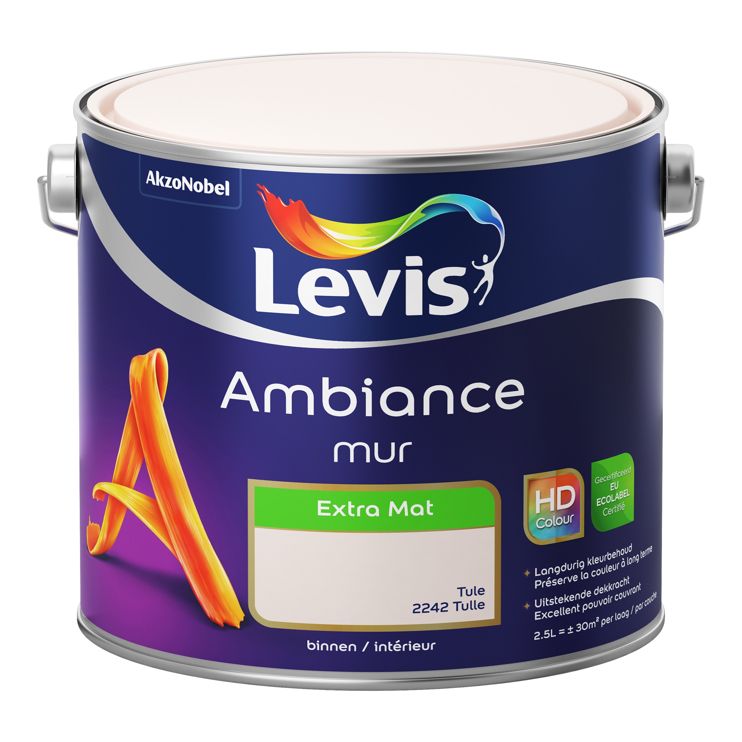 PEINTURE MURALE AMBIANCE MUR EXTRA MAT TULE 2,5 L