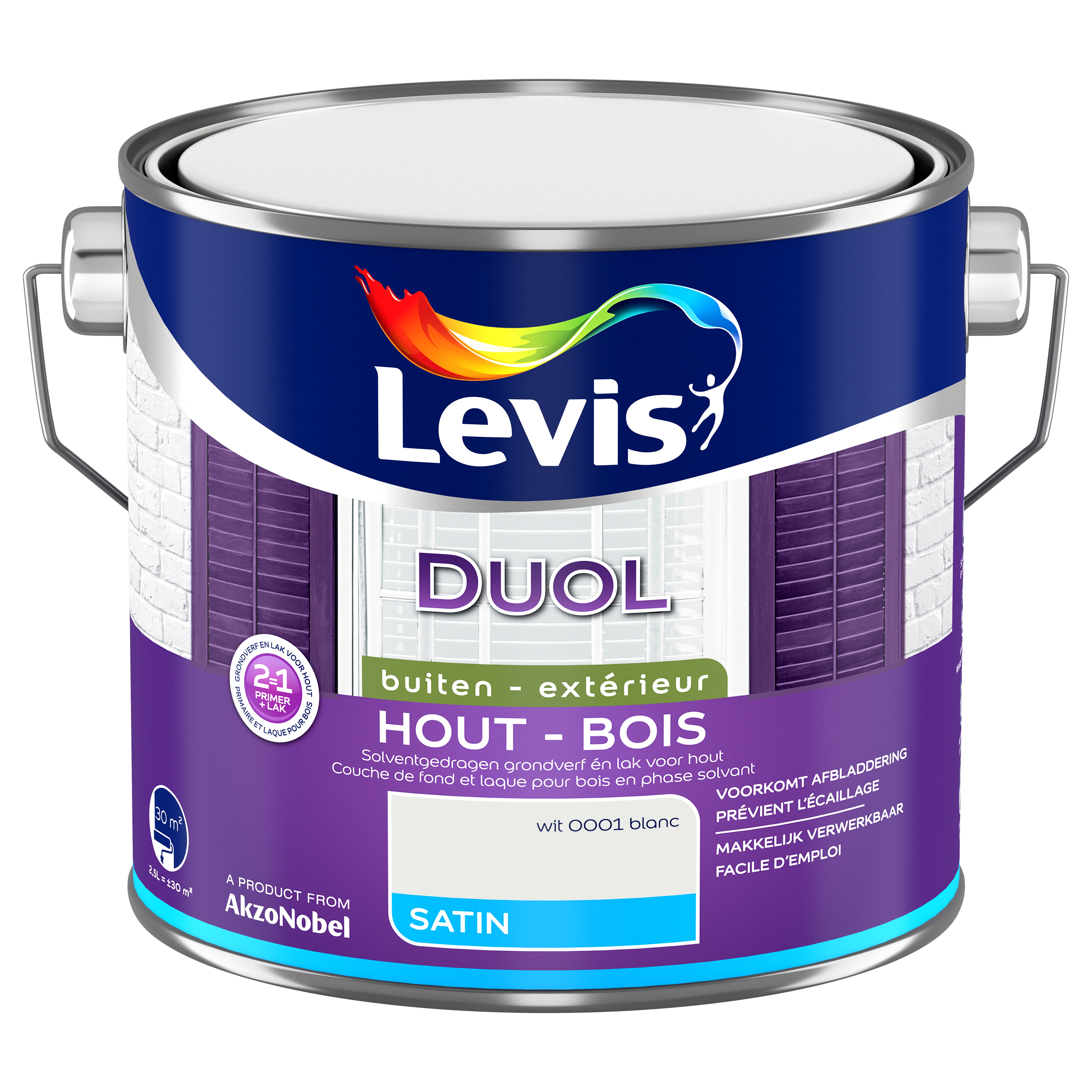 Lak Duol Satin Wit 2,5 L