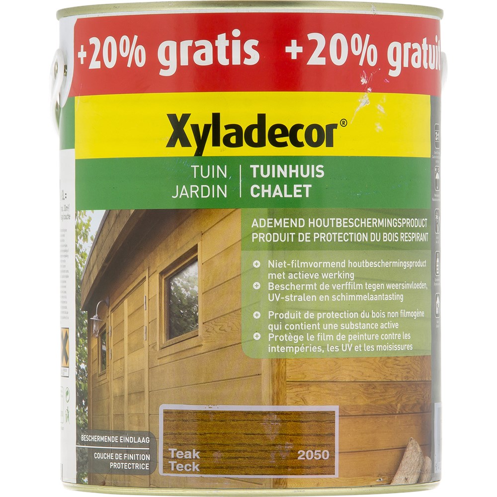 Houtbeits Voor Tuinhuis Teak 2,5l + 500ml