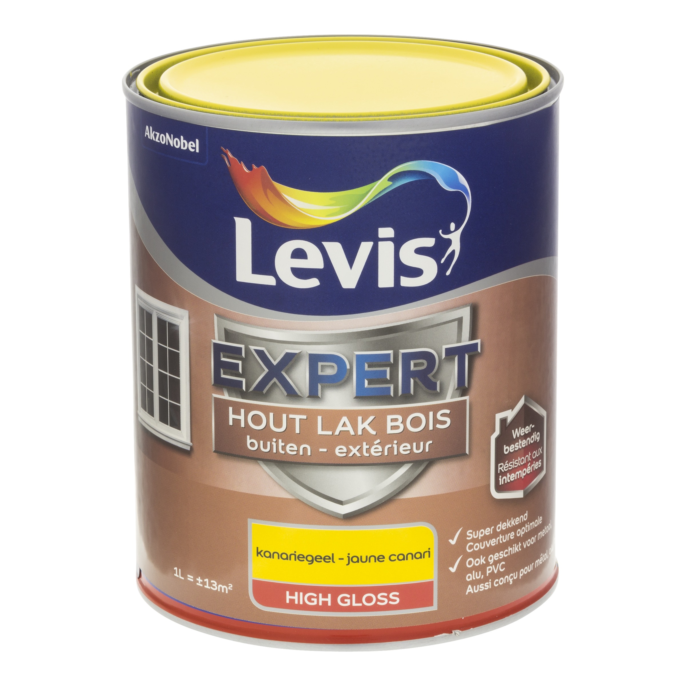 Lak Expert Hout Buiten High Gloss Kanariegeel 1 L