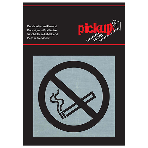 PICTOGRAM ALUMINIUM LOOK 8X8CM VERBODEN TE ROKEN