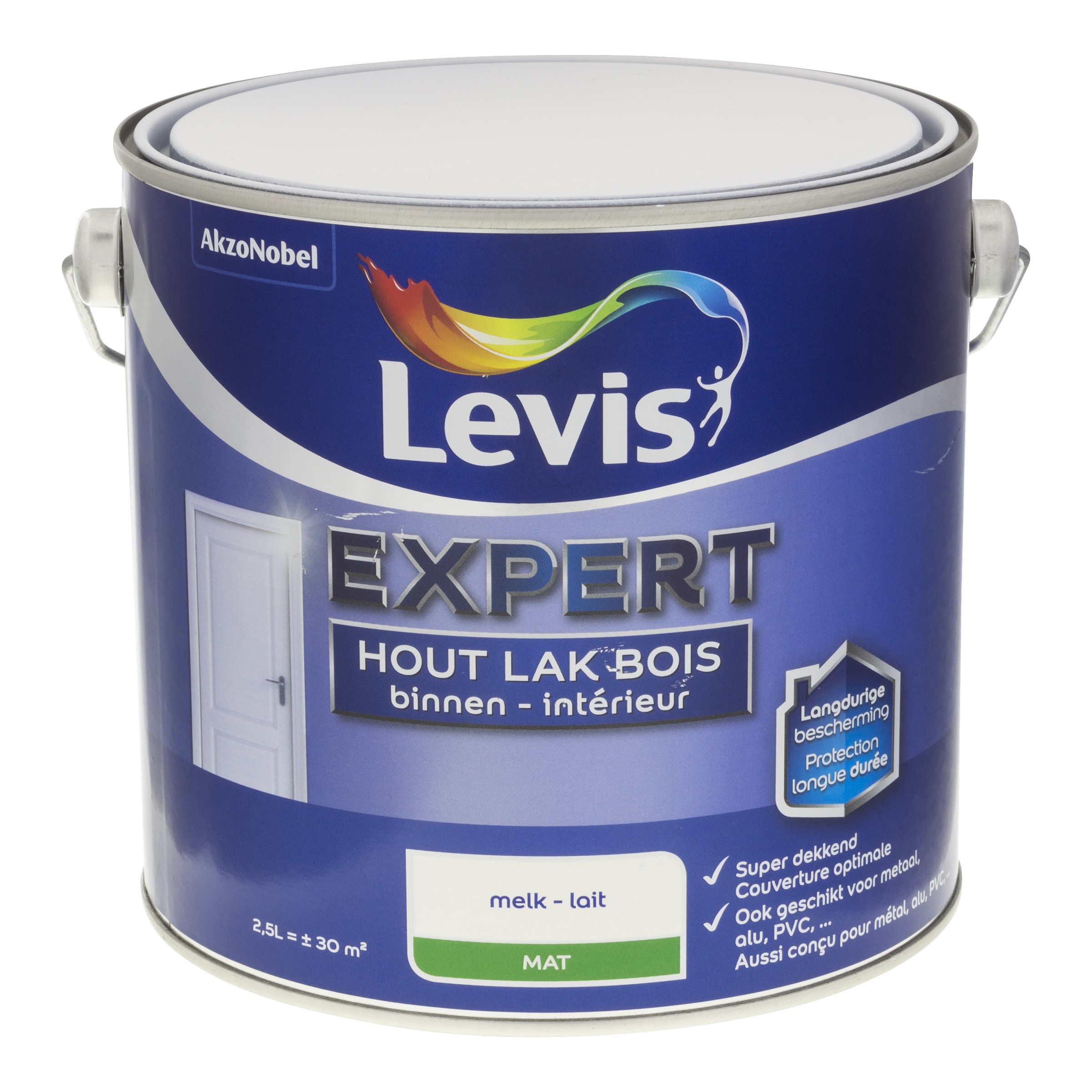 LAK EXPERT HOUT BINNEN MAT 2,5 L MELK