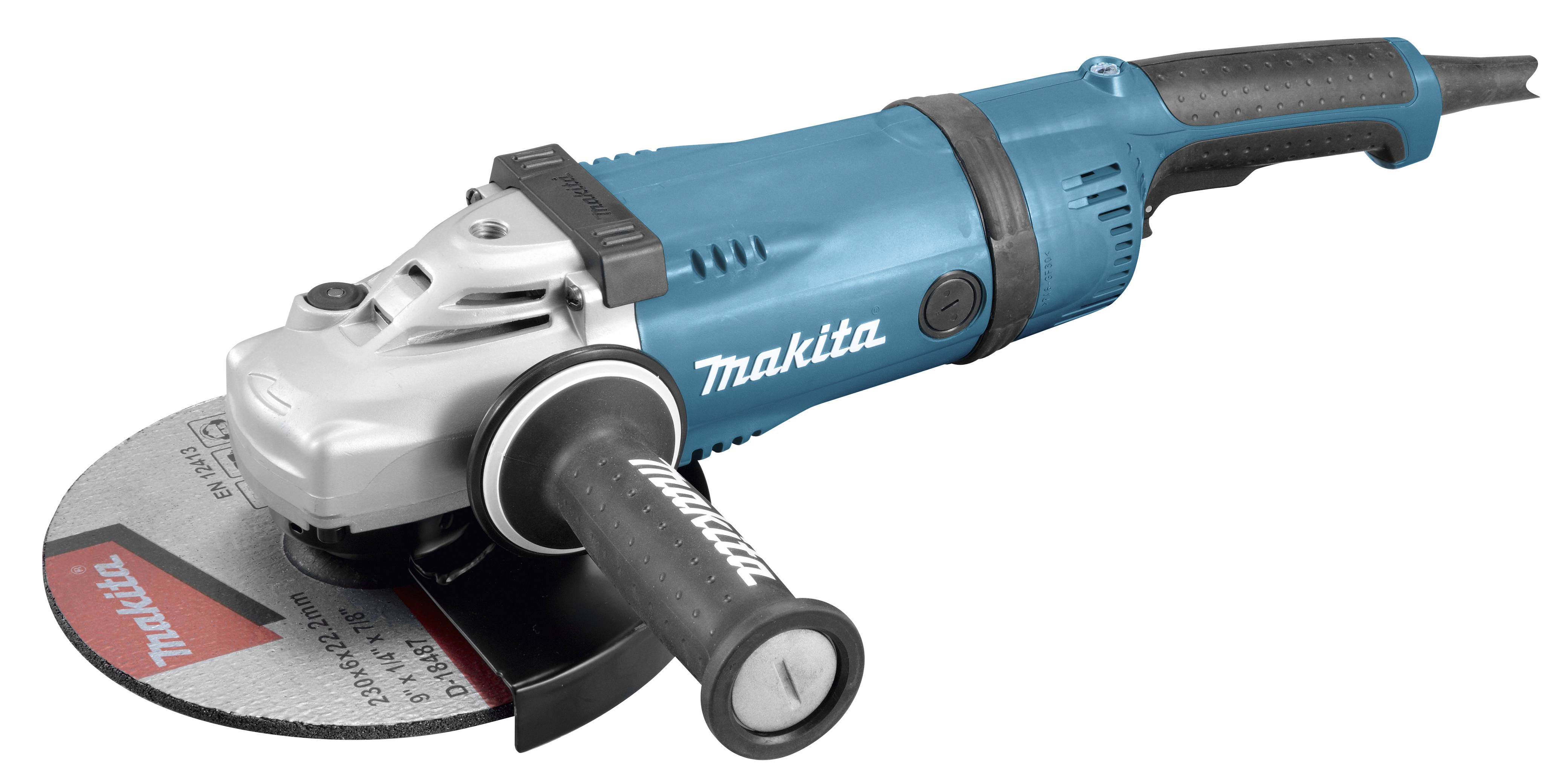 HAAKSE SLIJPER 230MM 2600W MET HEROPSTARTBEVEILIGING, DRAAIBARE ACHTERGREEP
