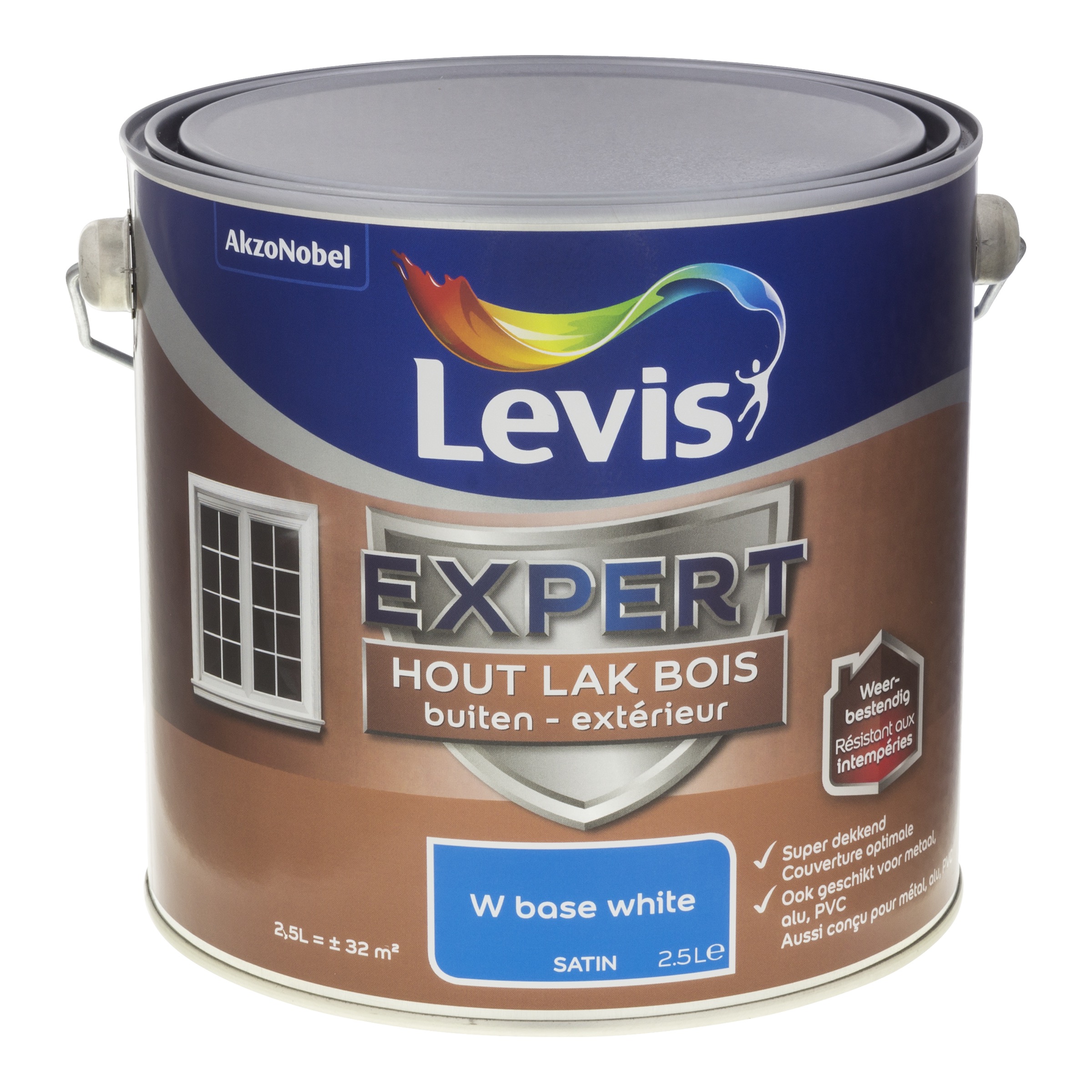 Lak Expert Hout Buiten Satin Mix 2,5 L White