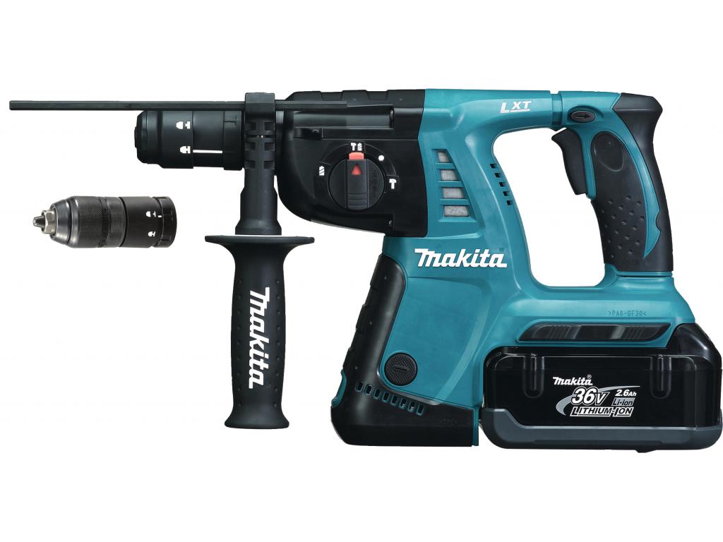 ACCU BOORHAMER SDS+ 26MM LXT 36V + SNELSPANBOORKOP + 2X BL3626 + DC36RA + MAKPAC