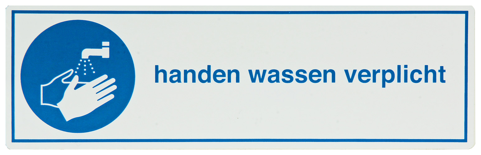 Pictogram ''handen Wassen Verplicht'' 57x194mm