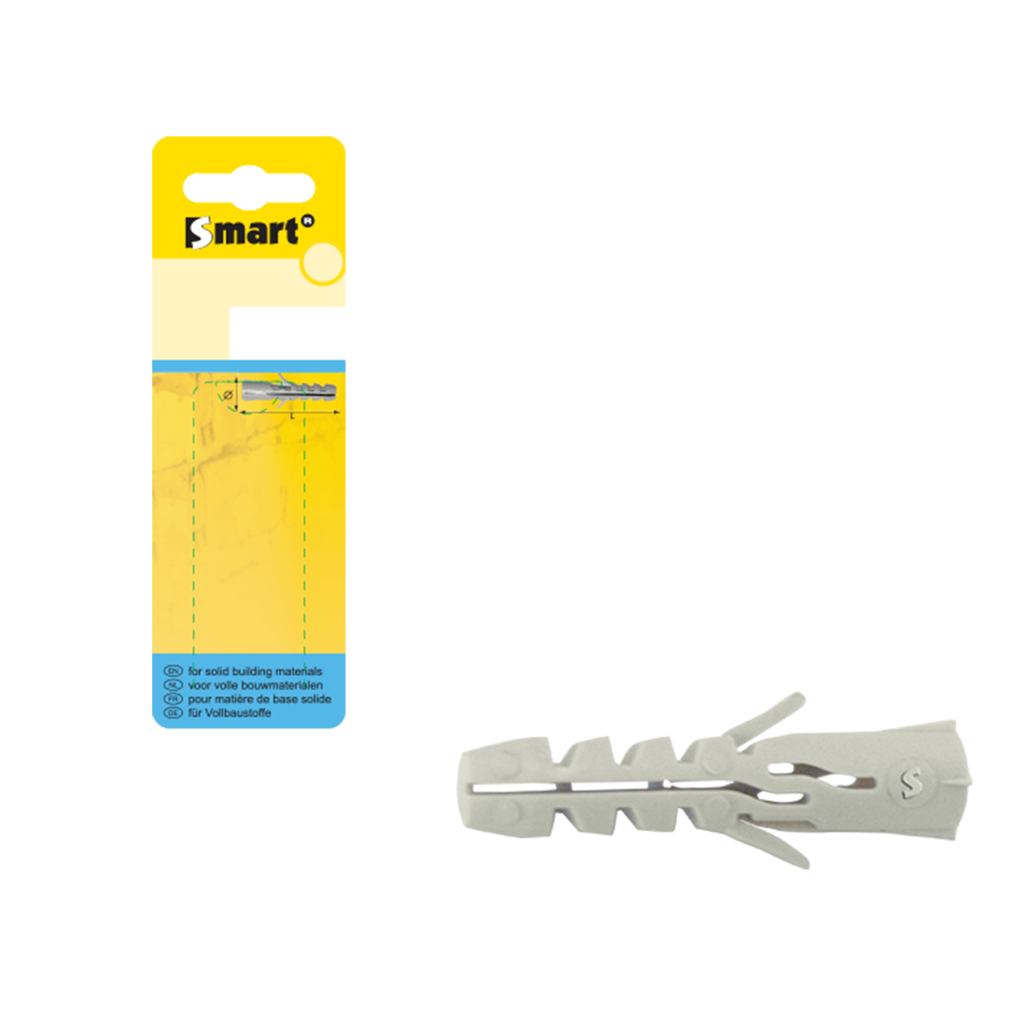NYLON PLUG S ZNDR BOORD Ø6X30 GRIJS