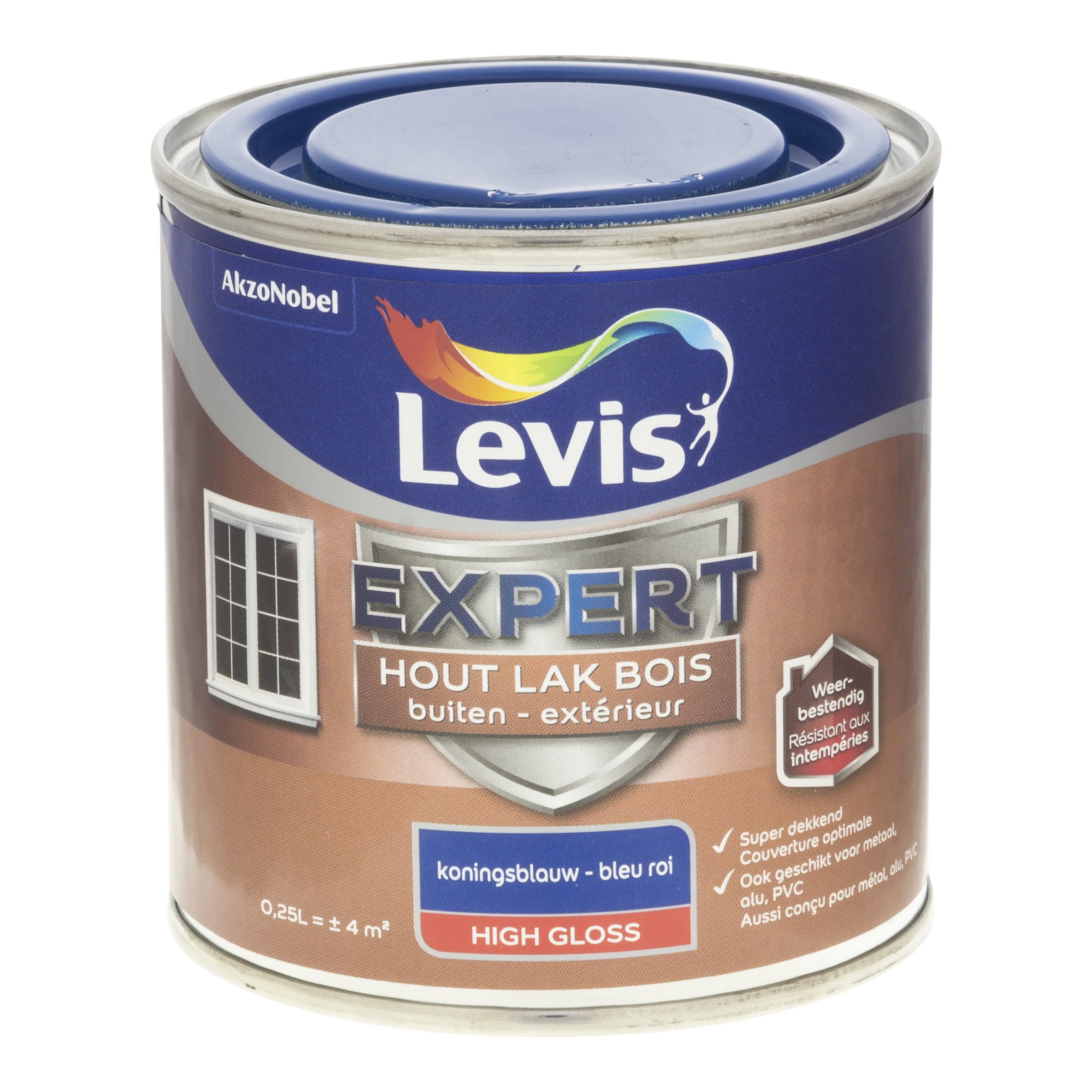 LAK EXPERT HOUT BUITEN HIGH GLOSS KONINGSBLAUW 250 ML