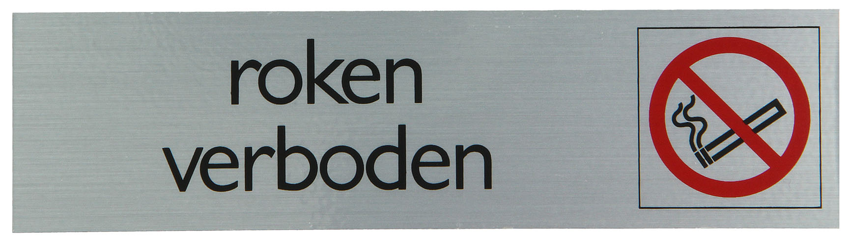PICTOGRAM ALUMINIUM LOOK ''ROKEN VERBODEN'' 16,5X4,4CM