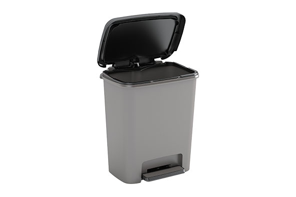 AFVALBAK COMPATTA PEDAALEMMERS GRIJS 38X28XH43CM