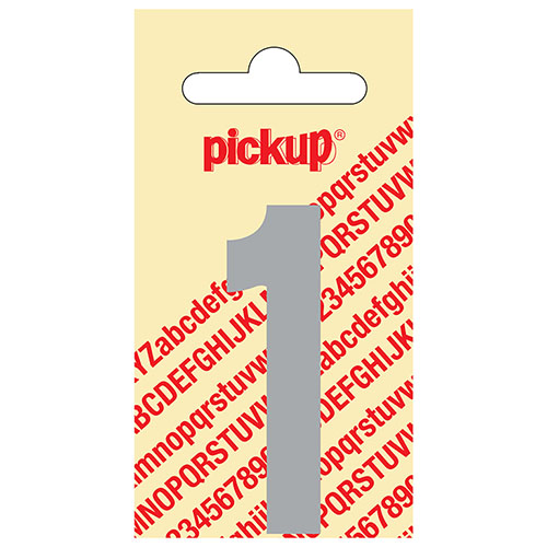 Cijfer 1 Zelfklevend 60mm Licht Grijs