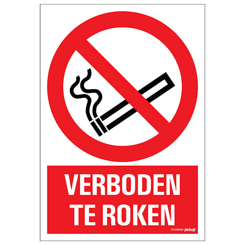 PICTOGRAM 23X33CM ''VERBODEN TE ROKEN''