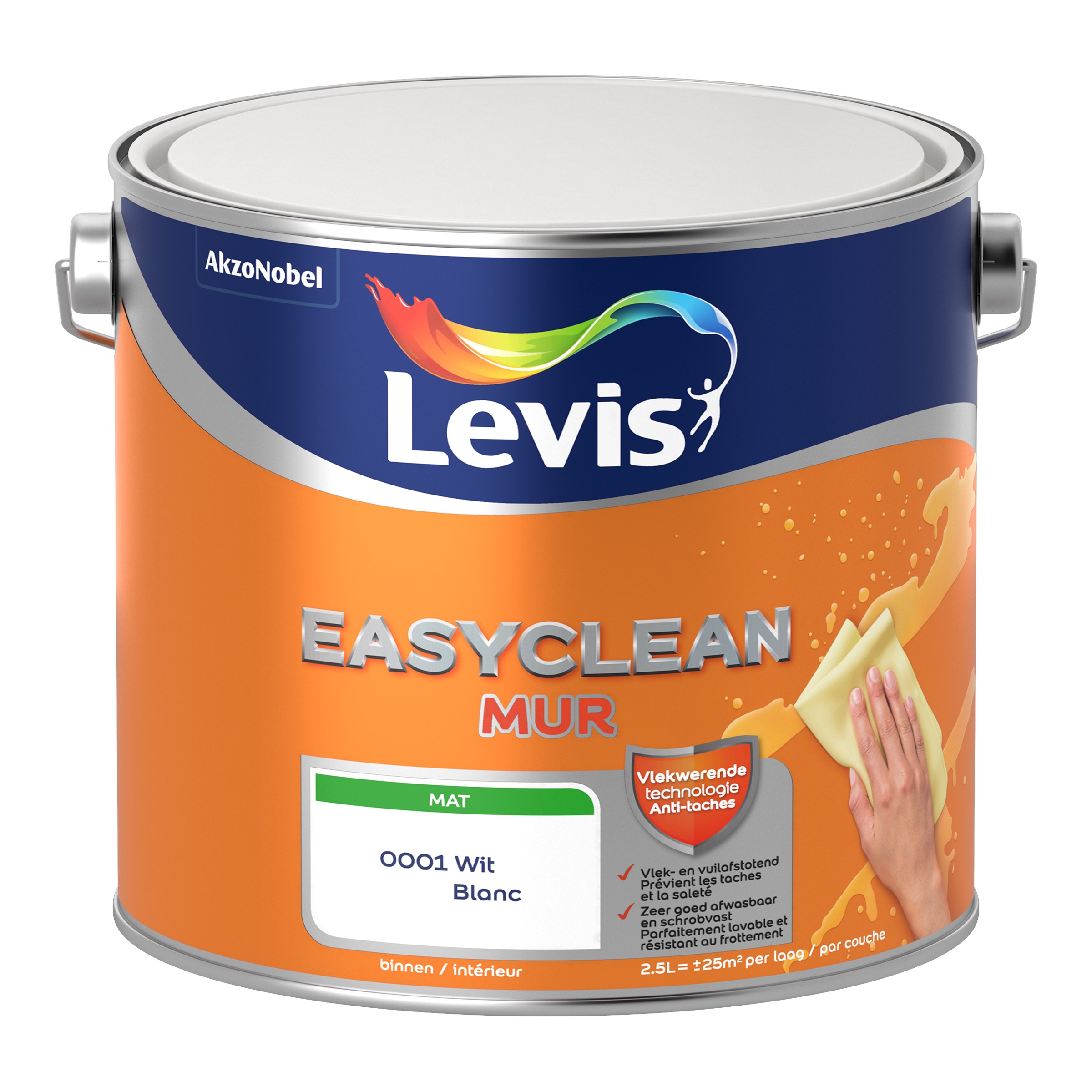 Muurverf Easyclean Mur Mat Wit 2.5 L