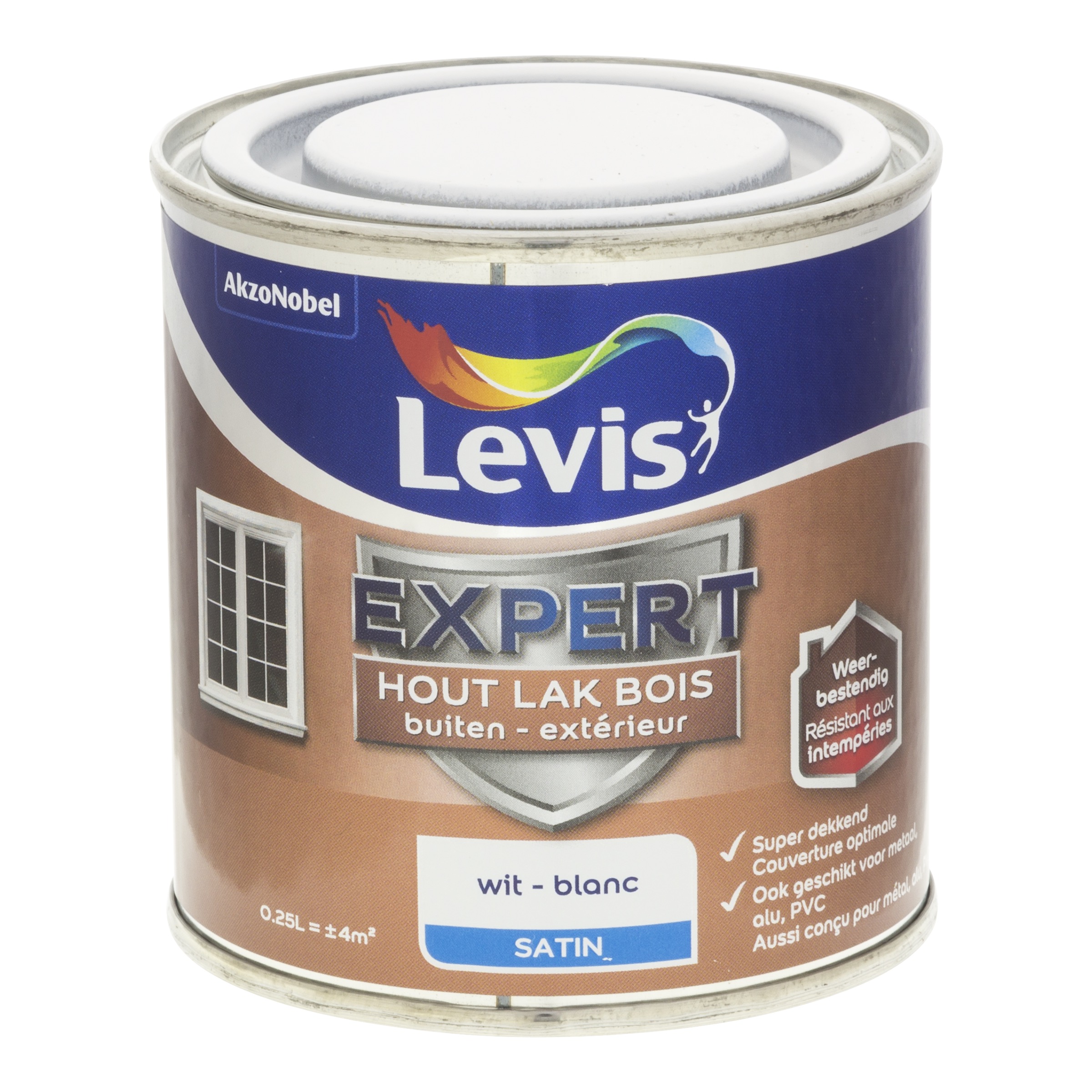 LAK EXPERT HOUT BUITEN SATIN 250 ML WIT