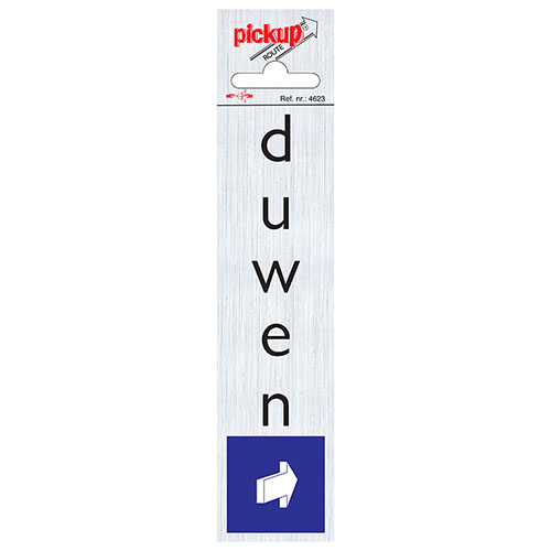 Pictogram Aluminium Look ''duwen'' 16,5x4,4cm Vertikaal