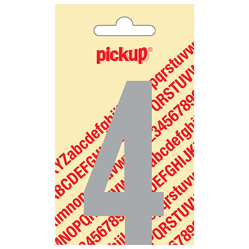 Cijfer 4 Zelfklevend 90mm Licht Grijs