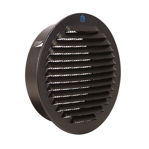 ROND INBOUW SCHOEPENROOSTER ALUMINIUM RAL 9005 Ø 145MM