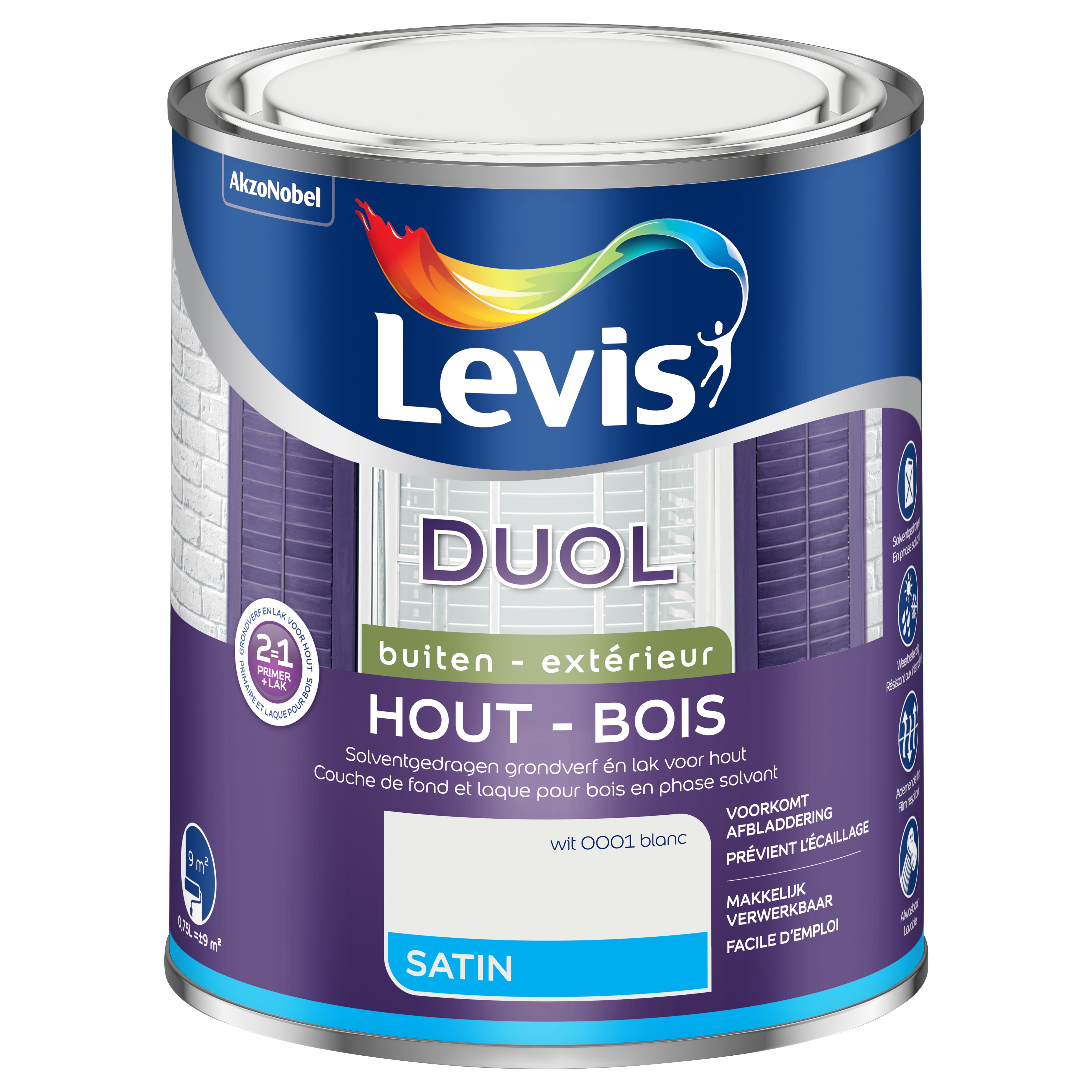 LAK DUOL SATIN WIT 750 ML