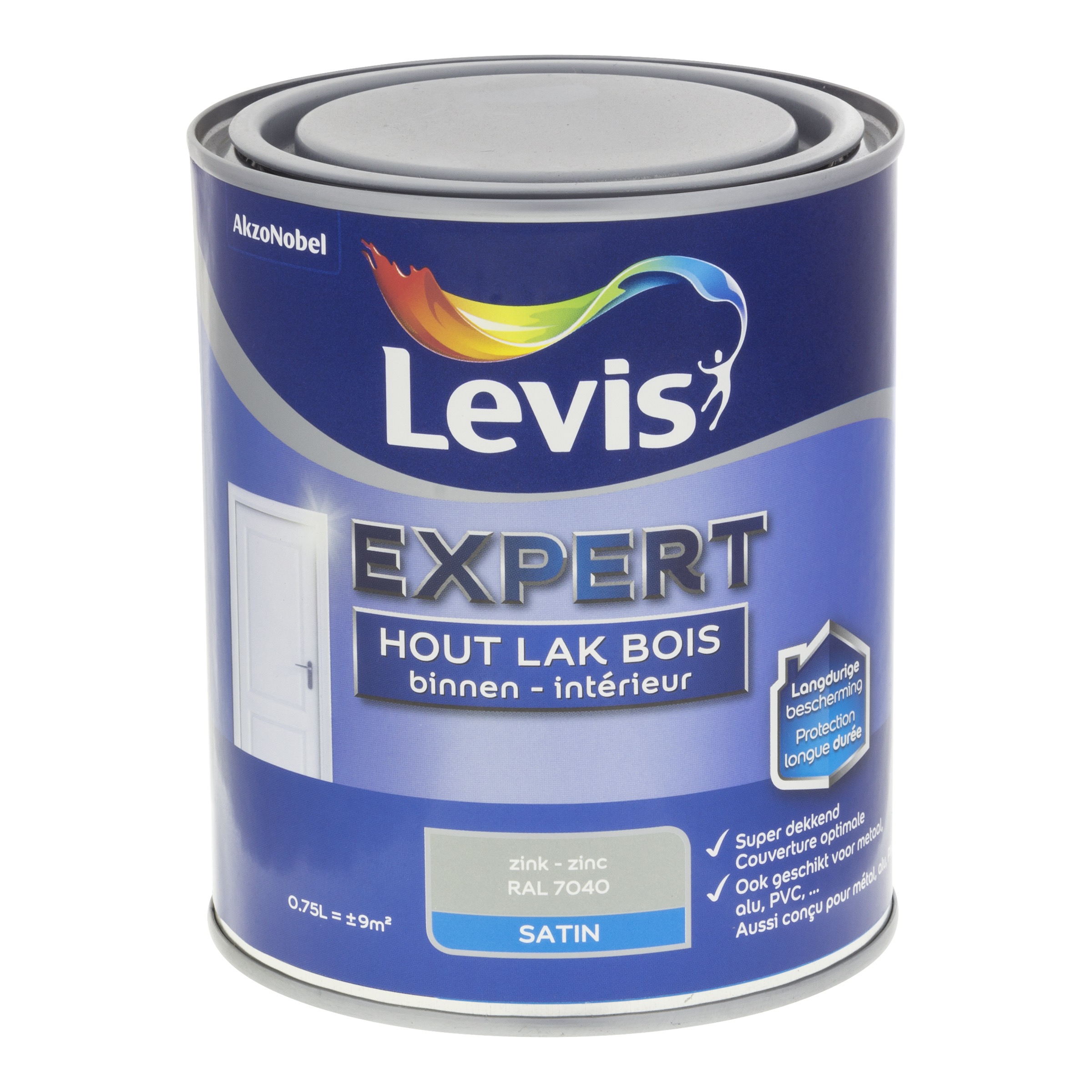 Lak Expert Hout Binnen Satin 750 Ml Zink
