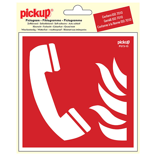 PICTOGRAM 15X15CM TELEFOON VOOR BRANDALARM